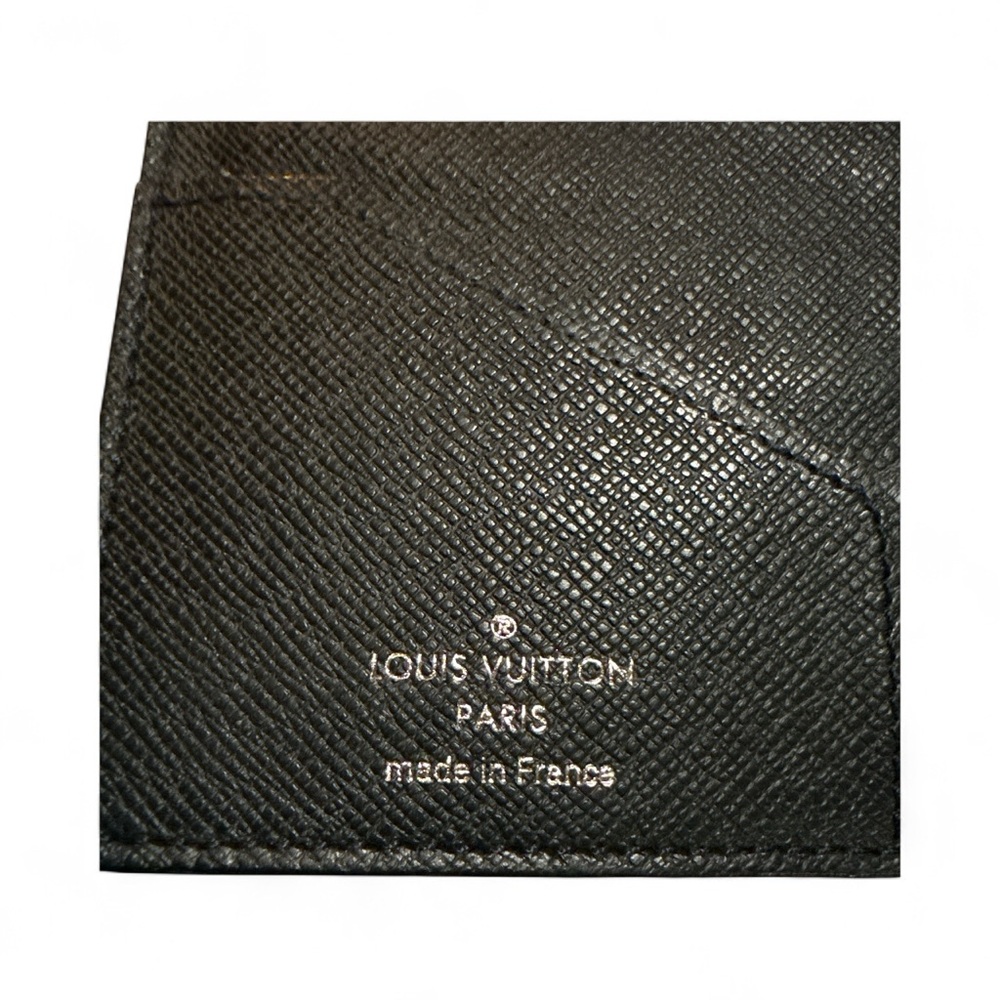 Black Louis Vuitton Textured Black Card Holder Checkbook Cover w/ COA - Picture 1 of 9